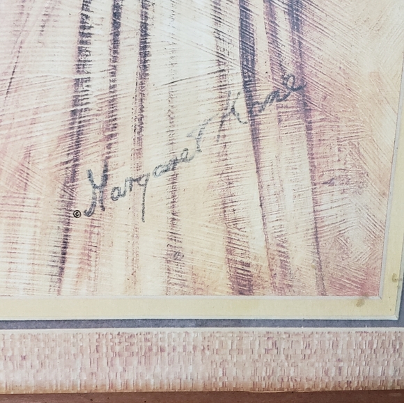 RARE Vtg. A Little Kiss First Love By Margaret Kane Framed Art Print - Picture 12 of 12